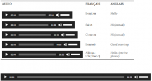 Audio files in textbook
