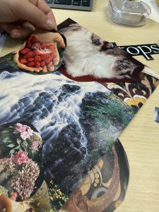 A collage project in process